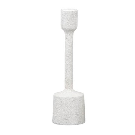 Valkoinen alumiininen kynttilänjalka, 7x7x24cm