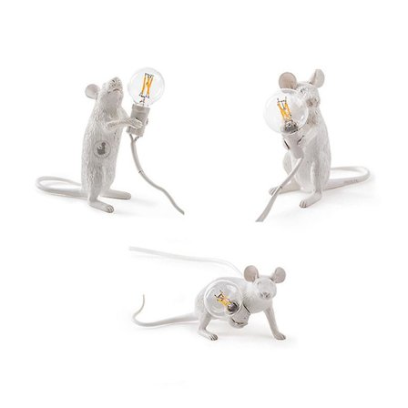 Animal Rat Mouse Table Lamp White Ns2