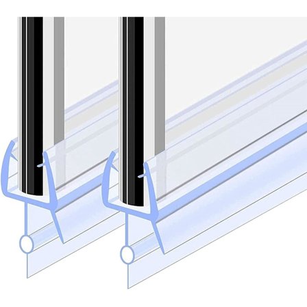 70CM 2PCS One Piece Dusj Dør Tetning for 4-6mm Glass, Folding Barrier Dusj Tetning, Erstatning Tetning, Rett/Buet Glass Dusj Dør Tetning.