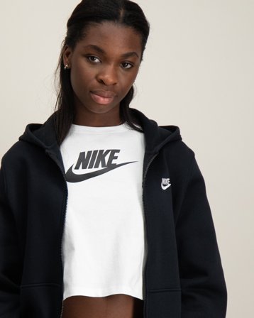 Nike K NSW CLUB FLC HD FZ LS Svart Huvtröjor/Hoodies Tjej - Kids Brand Store