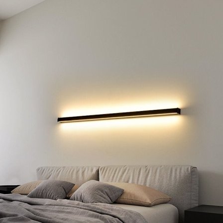 Lang innendørs vegglampe, trappevegglampe, minimalistisk LED lang bar vegglampe gull, 3 fargetemperaturer, lange vegglamper(60CM)