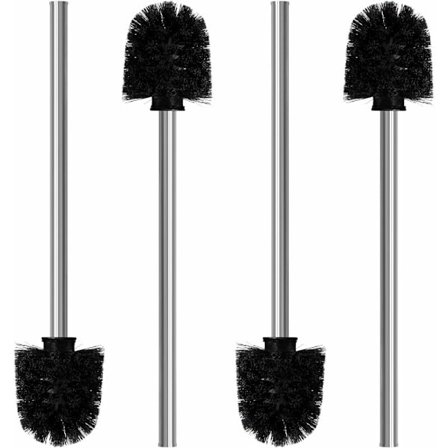 4 kpl wc-harjojen setti - 8 cm halkaisijaltaan pentuharja - wc-siivousluuta ruostumattomasta teräksestä valmistetulla kahvalla - wc-harja tyylikkäällä
