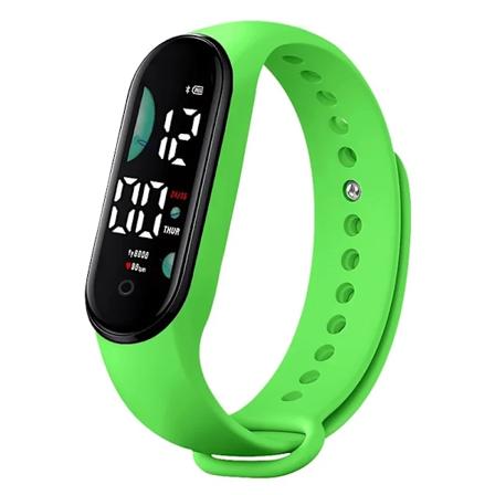 Klokker Elektronisk LED Digital Armbåndsur for Kvinner Mote Casual Enkel Silikon Berøring Vanntett Armbåndsklokke 05 Green