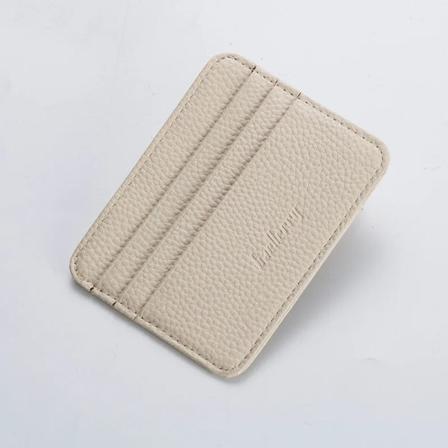 Mode Slim Minimalistisk Plånbok PU Läder Kreditkortshållare Kort plånbok Läder ID-kortshållare Candy Color Bank Multi Slot Card Beige