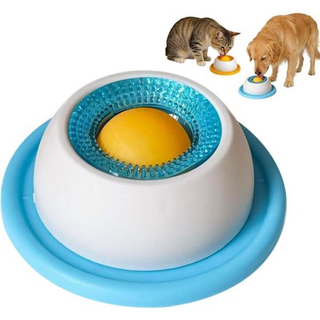 Interaktiivinen koiranlelu & hidas syöttölaite – Herkkupallo koirille ja kissoille, liukumaton ja henkisesti stimuloiva