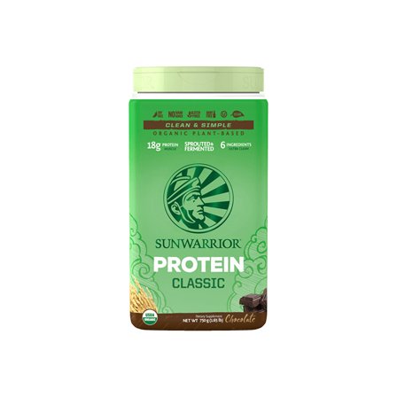 Proteinpulver Sunwarrior Protein Classic Organic 750 g, Chocolate - Bodyman.dk