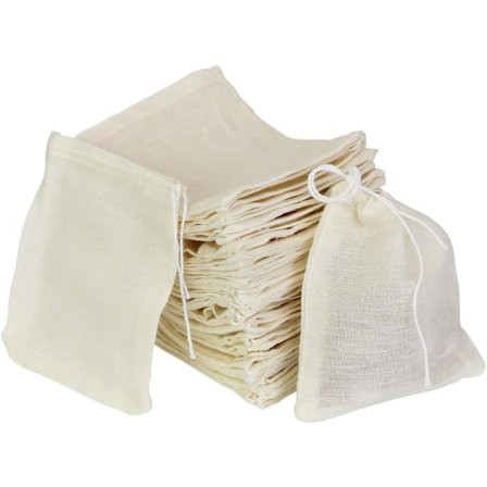 Genanvendelige suppeposer, fintmasket design bomuld snørelukning suppe krydderiposer til madlavning, velegnet til te, kaffe, krydderier, gaver og mere