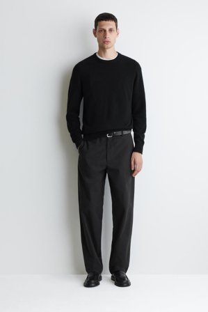 COS Homme Pull À Col Rond Sans Couture En Cachemire in Noir