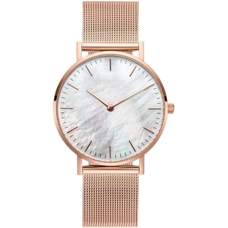 Damearmbåndsur, Analogt Quartz-ur for kvinner med rustfritt stål, ZQKLA