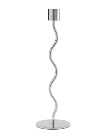 Curved Candleholder Silver Cooee Design