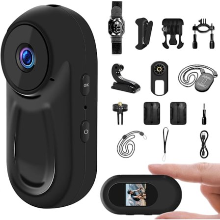 Uusin malli 2025 1080P urheilu-action-kamera, mini-runkokamera ääni- ja videotallennuksella, puettava action-runkokamera, kannettava tallennin