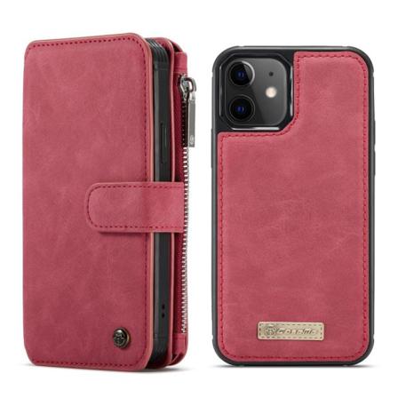 Caseme Iphone 12 Mini Retro Läder Plånboksfodral - Röd Röd