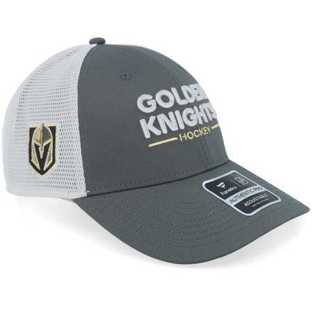 Fanatics - NHL Grå trucker Keps - Vegas Golden Knights Authentic Pro Rink Dark Shadow/White Trucker @ Hatstore