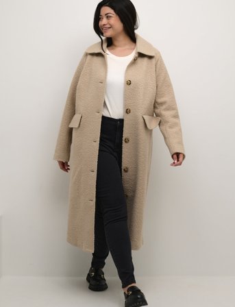 Kaffe Curve Kcannelene Coat - Beige - 52