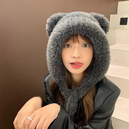 Vintermössa Björnöron Mössa GRÅ Grå