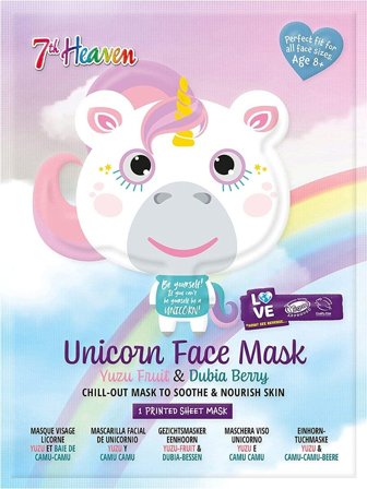 7th Heaven Maschera Viso Tessuto Stampa Unicorno Adulti/Bambini 8