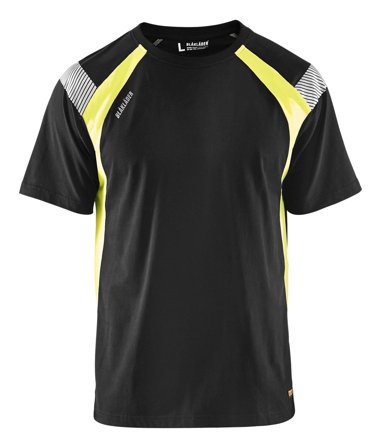 Blåkläder 333210309933L T-skjorte svart/varselgul Str. L, Klær