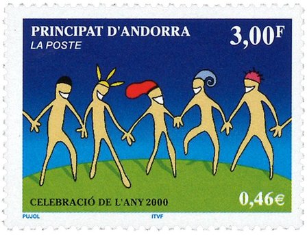 Fransk Andorra - Årtusindeskiftet - Postfrisk frimærke