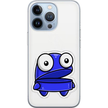 Kompatibelt Mobildeksel til Apple Apple iPhone 13 Pro Blå tegnefilmfigur med åpent uttrykk og store øyne i morsom illustrasjon