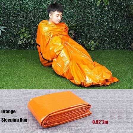 Sovsäck Utomhus Nödtäcke Thermal Håll dig varm ORANGE