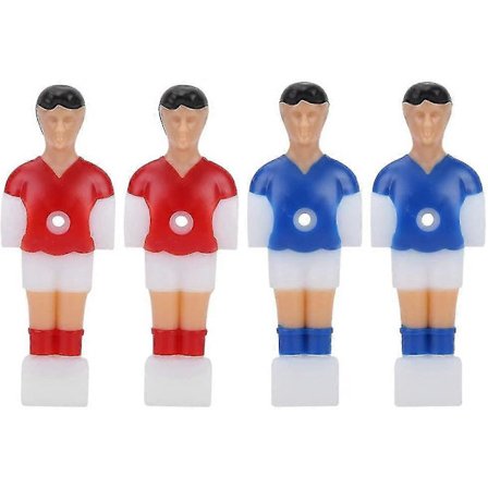 Bordfodboldspiller, mandlig spiller, 2 røde 2 blå minifigurer, plast, reservedele til mandlig bordfodboldspiller, godt tilbehør til bordfodbold g [DB]