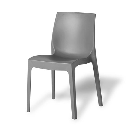 Heavy duty polypropylene café chair OLYMPIA, grey