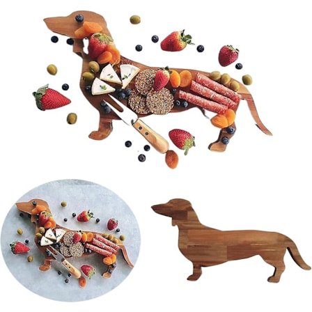Dachshund Hund Middagstallerken Skjærebrett, Tre Skjærebrett Dachshund Praktisk Matbrett For Julebord