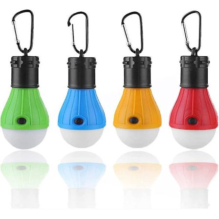 Camping Lampe 4 stk. Vandafvisende Teltslampe Bærbar Led Lys Med Karabinhage Gave