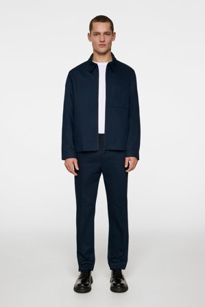 J.Lindeberg - Julius Cotton Twill Overshirt - Blue - Man - XL
