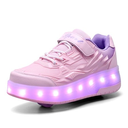 Børnesneakers Dobbelthjulede Sko LED Lys Sko Q7-yky.29.Pink