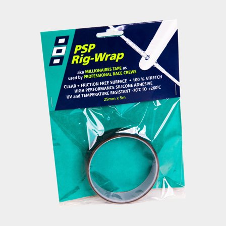 Fita de mastro PSP Rig-Wrap, 25 mm x 5 metros, transparente