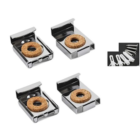 (4PICE Silver)Rammeløs Glass Veggmontering Kit Speil Vegg Bra