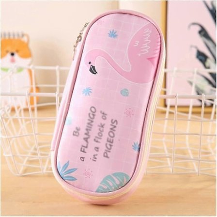 Penneveske Kreativt Penal PU Flamingo Stor Glidelås Pennevesker Penneholdere Skoleutstyr Penneeske (Farge : Rosa)