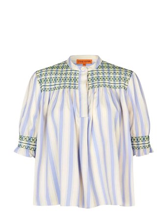 STINE GOYA | 2367 Smocked Cotton, Smocked Gather | L