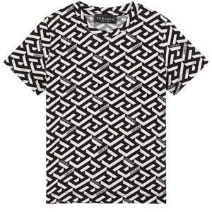 Kids - Versace Black La Greca Branded T-Shirt 10 Years - Tops - 10 years - Black