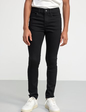Lindex Trousers Denim Sam Slim Black - Black - 128