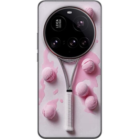 Kompatibelt Mobildeksel til Xiaomi Xiaomi 15 Ultra Rosa glasskuler og tennisracket i et kreativt, stille bilde med leken popfølelse og moderne design
