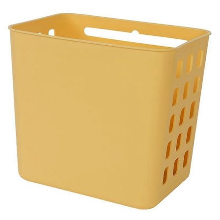 Veggmontert hul oppbevaringskurv for vaskerom og baderom – oppbevaring for småting – hengende – gul