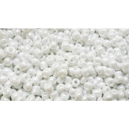 Vita Skimrande Seed Beads 4 Mm 75 Gram Ca 750 Pärlor