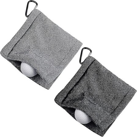 Golfpallon puhdistuspyyhe, 2 kpl golfpallon pyyhe napsautettavalla koukulla, golfpyyhe 5 x 5