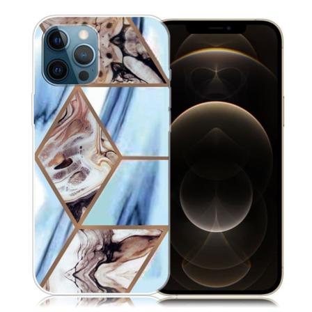 Marble design iPhone 12 Pro Max cover - Himmelblå Og Brun Marmor Multicolor