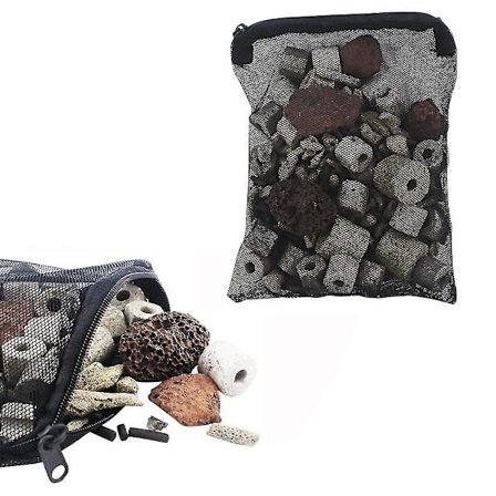 30 stk Akvarium Nylon Media Filter Mesh poser med glidelås, (svart)
