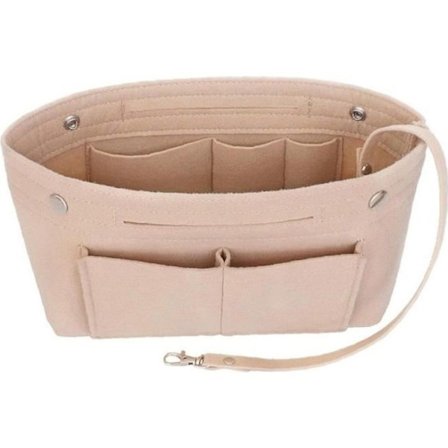 Beige Filt Organizer Håndveske, Lomme Organizer Veske, Tote Bag, 25 x 10 x 15 cm, Søt Gave