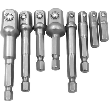 8-dels Power Hand Tools Socket Adapter-set, Mutterdrivarelektriska borrar Impact Socket Bit Hex Adapter Extension-set Socket Wrench Adapter-set 1/4" 3