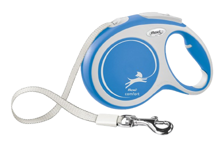 Flexi - Rullebånd New Comfort Tape, 8 m, L, maks 50 kg, Blå - Hund - Halsbånd - ZOO.no