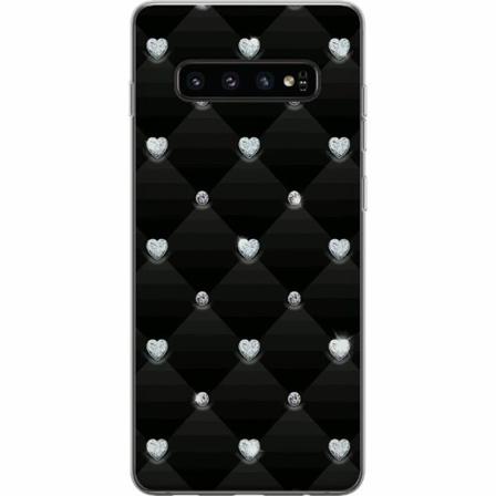 Samsung Galaxy S10 Genomskinligt Skal Bling Heart