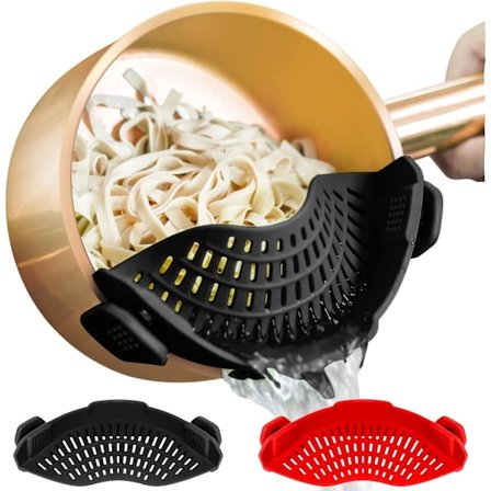 Clip-on si, der passer til alle gryder, silikonesil, mad