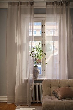 Jotex - Voile Gordijn 2-pak Beige BEIGE - ALBA - Koop Multifunctionele gordijnen bij Jotex