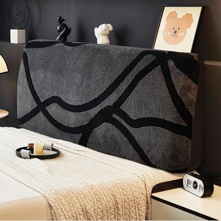 Paksunnettu muhkea sängynpäällinen, pehmeä ja pestävä päällinen yhden, kahden ja king-koon sängynpäätyihin (tummanharmaa, 160cm)