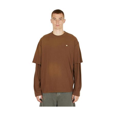 Acne Studios, T-Shirts Bruin, Heren, Maat:XL,Katoen